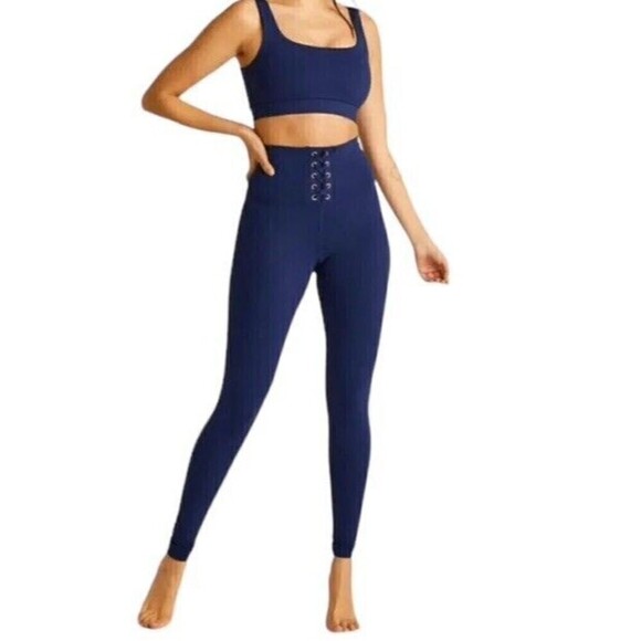 WeWoreWhat Blue Lace up Leggings. NWT - Picture 4 of 9